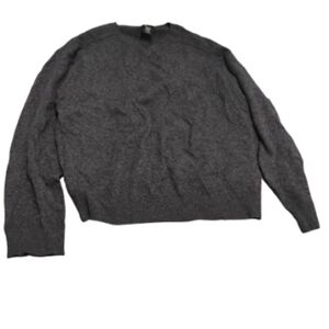 George Mens Gray 100% Cashmere V Neck Charcoal Gray Heather Sweater Sz L